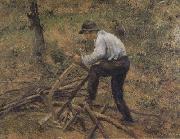 Camille Pissarro Pere Melon Sawing Wood,Pontoise (nn02) oil painting reproduction